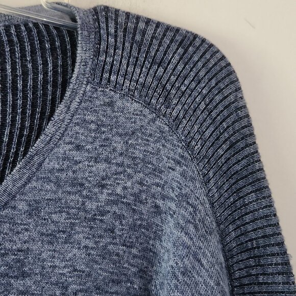 JOHN VARVATOS | Crewneck Sweater Cotton Wool Blend Navy Blue Ribbed Mens Sz XXL - Picture 4 of 8